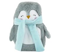 Follow That Dream 750ml Small Hot Water Bottle with Cute Penguin Cover - Christmas Gift, Grey