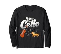 Follow The Cello Violoncello Dog Lover Gift Cellist Long Sleeve T-Shirt