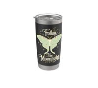 Follow The Moonlight Moth Celestial Moon Stainless Steel Insulated Tumbler