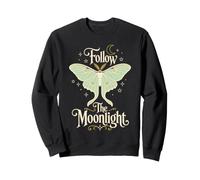 Follow The Moonlight Moth Celestial Moon Sweatshirt