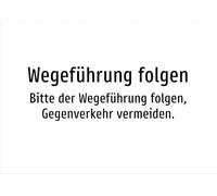 Follow the Path Guide - Please Follow the Route Guide, Avoid Oncoming Traffic - Aluminium Sign A3: 420 x 297 mm - Without Graphics, Only Text