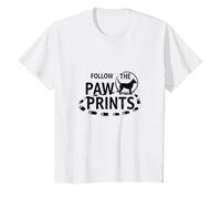 Follow The Paw Prints: Dog Lover Adventure T-Shirt, Kids, White, 6 Years