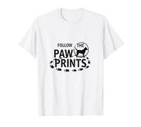 Follow The Paw Prints: Dog Lover Adventure T-Shirt, Men, White, 5XL