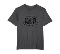 Follow The Paw Prints: Dog Lover Adventure T-Shirt, Men's Big and Tall, Dark Heather Grey, 5X Tall