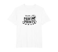 Follow The Paw Prints: Dog Lover Adventure T-Shirt, Men's Big and Tall, White, 5X Tall