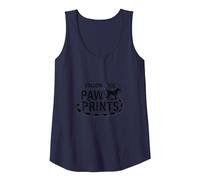 Follow The Paw Prints: Dog Lover Adventure Tank Top, Women, Navy, XL