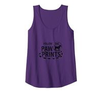 Follow The Paw Prints: Dog Lover Adventure Tank Top, Women, Purple, XL