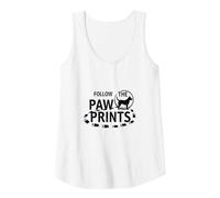 Follow The Paw Prints: Dog Lover Adventure Tank Top, Women, White, S