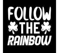 Follow The rainsow Lettering Decals 67.2x76.6cm Window Decals White