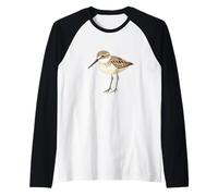 Follow the Sandpiper Bird by the Seaside Outfit for Birds Raglan Baseball Tee