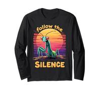 Follow The Silence Praying Mantis Sunset Art Long Sleeve T-Shirt