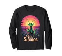 Follow The Silence Praying Mantis Sunset Art Long Sleeve T-Shirt