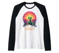 Follow The Silence Praying Mantis Sunset Art Raglan Baseball Tee