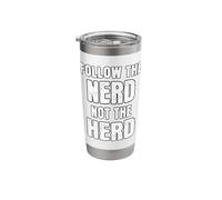 Follow The Word Nerd Not Herd Nerd Stainless Steel Insulated Tumbler