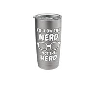 Follow The Word Nerd Not Herd Nerd Stainless Steel Insulated Tumbler