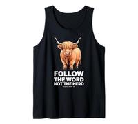 Follow The Word Not The Herd Christian Cow Bible Verse Tank Top