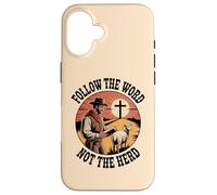 Follow the Word Not the Herd Christian Cowboy Faith Cross Case for iPhone 16