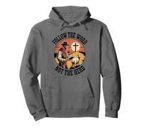 Follow the Word Not the Herd Christian Cowboy Faith Cross Pullover Hoodie