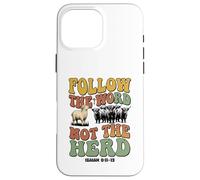 Follow the Word Not the Herd Christian Isaiah Groovy Lamb Case for iPhone 16 Pro Max