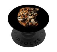 Follow The Word Not The Herd Christian Lion PopSockets Adhesive PopGrip