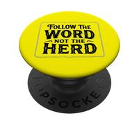 Follow The Word Not The Herd Christian Western Graphic PopSockets Adhesive PopGrip