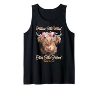 Follow The Word Not The Herd Christian Western Highland Cow Tank Top