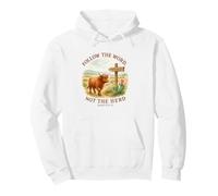 Follow The Word Not The Herd Isaiah 8:11-13 Western Cow Pullover Hoodie