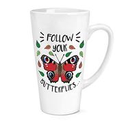 Follow Your Butterflies 17oz Large Latte Mug Cup