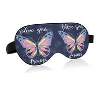 Follow Your Dreams Butterfly Bird Eye Fabric Sleep Mask, Blindfold, Super Smooth Eye Mask