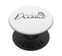 Follow Your Dreams Motivational Rainbow Stars Quote PopSockets Adhesive PopGrip