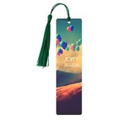 Follow_Your_Dreams Printed Metal Bookmarks M - Dark Green Lightweight Aluminium Book Marker for Books, Journals & Gifts, Ideal Book Lovers, Holiday Decor & Crafts