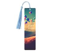 Follow_Your_Dreams Printed Metal Bookmarks M - Sky Blue Lightweight Aluminium Book Marker for Books, Journals & Gifts, Ideal Book Lovers, Holiday Decor & Crafts