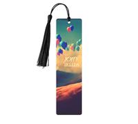 Follow_Your_Dreams Printed Metal Bookmarks S - Black Lightweight Aluminium Book Marker for Books, Journals & Gifts, Ideal Book Lovers, Holiday Decor & Crafts