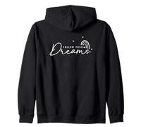 Follow Your Dreams Rainbow Inspirational Positive Quote Zip Hoodie