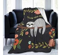 Follow Your Dreams Sloth Throw Blanket, Soft Flannel Warm Cozy Luxury Fall Winter Bedding Blankets for Adult Kids Birthday Christmas New Year Mothers Fathers Valentines Day Sloth Gift Blanket 60"x50"