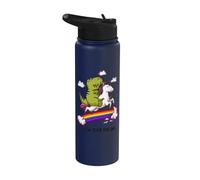 Follow Your Dreams T-Rex Dino Rainbow Funny Unicorn Lover Stainless Steel Insulated Water Bottle
