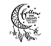 Follow Your Dreams They Know The Way Hand Lettering Poster Quote Lettering Decals 41x49.5cm Tattoo Culture Black