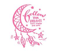 Follow Your Dreams They Know The Way Hand Lettering Poster Quote Lettering Decals 49.2x59.4cm Can Modify and add Information Pink