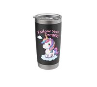 Follow Your Dreams Unicorn Lover Inspirational Stainless Steel Insulated Tumbler