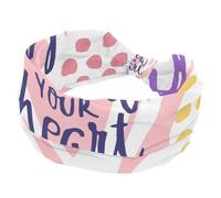Follow Your Heart Women's Wide Hairbands, Soft Turban Headband, Non Slip Head Wraps, Elastic Sweat Yoga Workout Headband Cross Knotted Hairwrap Bandana