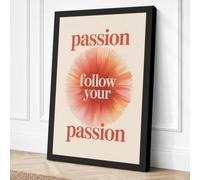 Follow Your Passion Canvas Wall Art Print 18x12 Inch