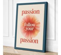 Follow Your Passion Canvas Wall Art Print 30x20 Inch (76 x 51 cm)