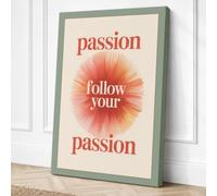 Follow Your Passion Canvas Wall Art Print 36x24 Inch