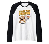 Follow Your Passion Funny Camping Inspirational Raglan Baseball Tee