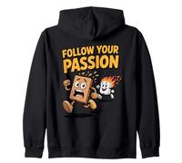 Follow Your Passion Funny Camping Inspirational Zip Hoodie