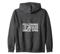 Following Jesus Since 1996 Christian Faith Zip Hoodie