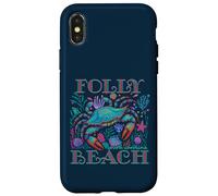 FOLLY BEACH SOUTH CAROLINA BLUE CRAB SUMMER BEACH VACATION Case for iPhone X/XS