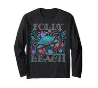 FOLLY BEACH SOUTH CAROLINA BLUE CRAB SUMMER BEACH VACATION Long Sleeve T-Shirt