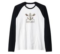 Folly Beach South Carolina Naval - Folly Beach SC Raglan Baseball Tee
