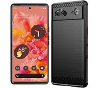 Folmecket Google Pixel 6 Case, Carbon Fiber Scratch Resistant,Shock Absorption Soft TPU Rubber Protective Cell Phone Cover for Google Pixel 6 case 6.4" (Google Pixel 6 Black)